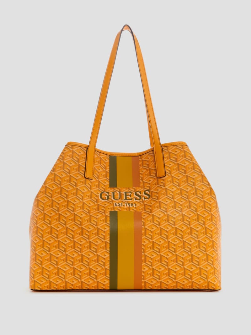 Guess Vikky Large Tote - Yellow Logo