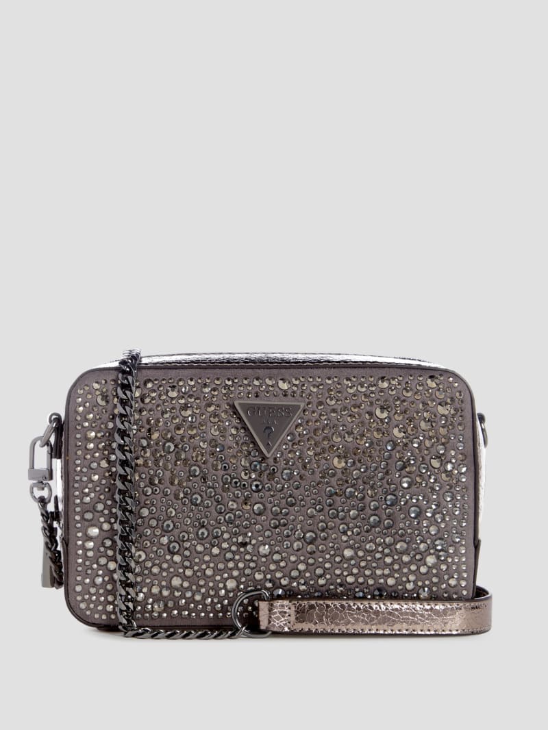 Guess Lua Rhinestone Mini Crossbody - Pewter