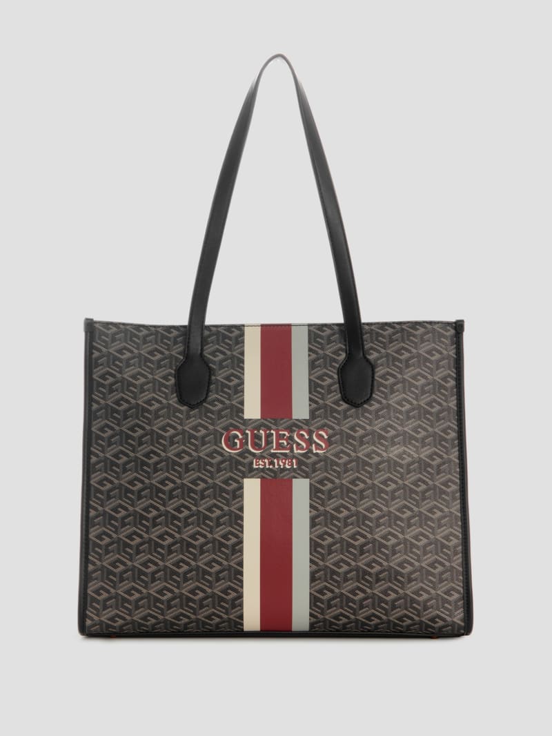 Guess Silvana Cube Logo Girlfriend Tote - Chief Green