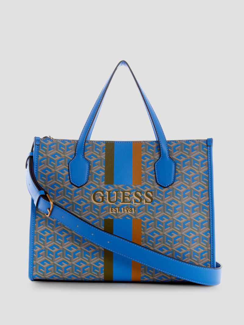 Guess Silvana G Cube Tote - Aquatic Logo