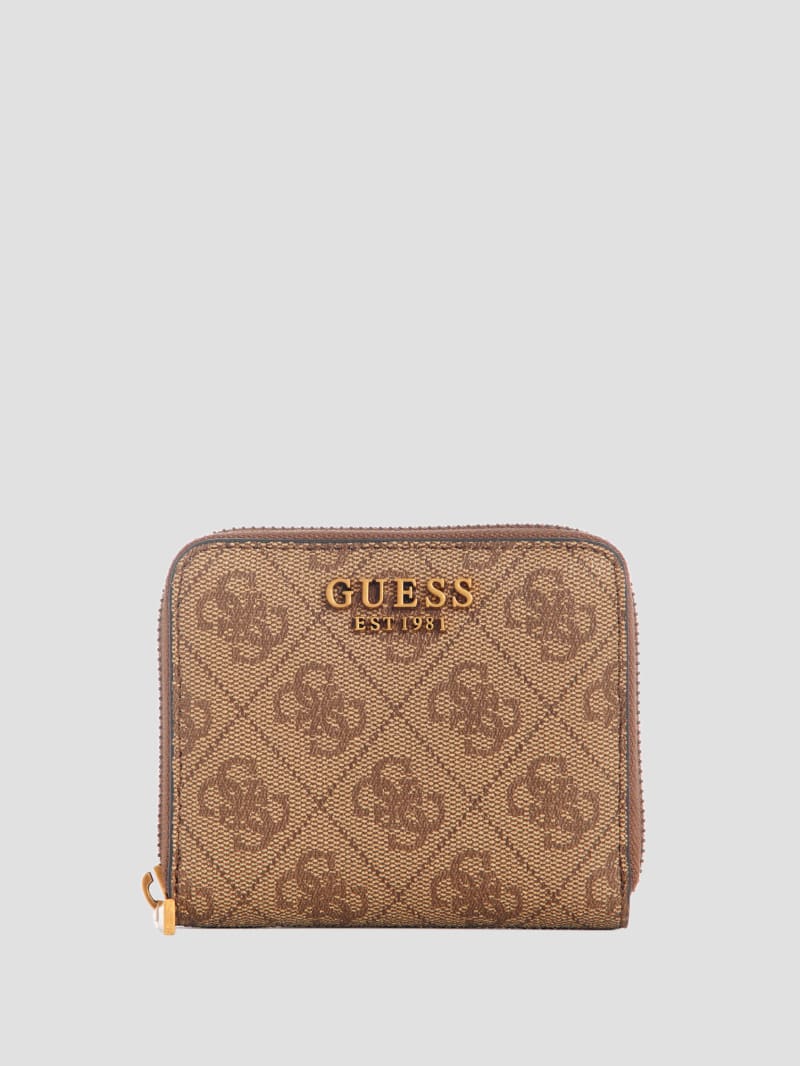 Guess Ginevra Logo Small Zip-Around Wallet - Latte Logo