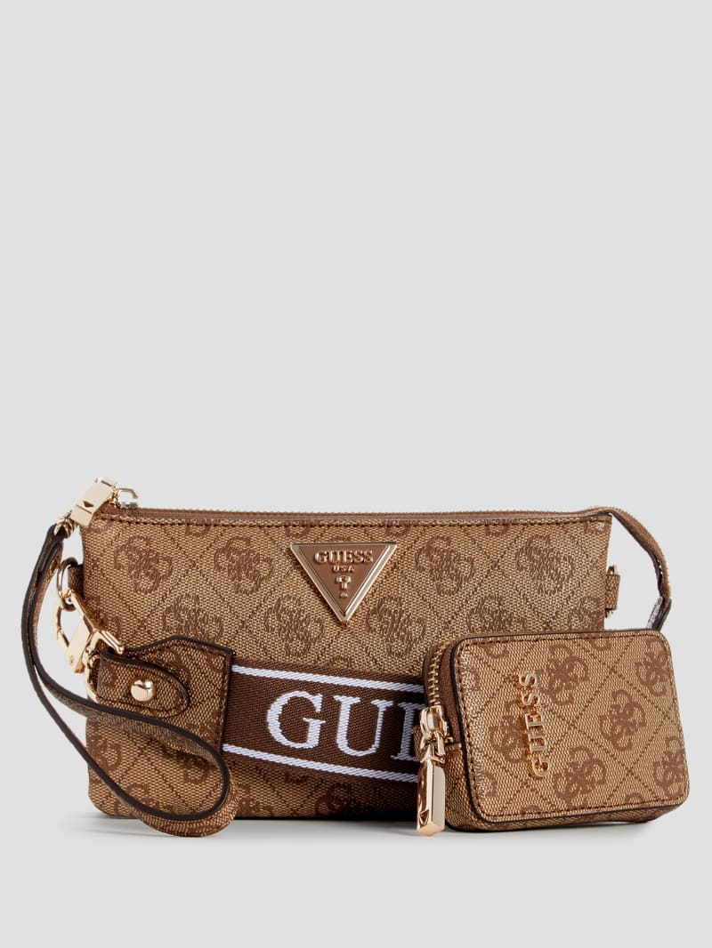 Guess Latona Quattro G Mini Crossbody - Latte Logo