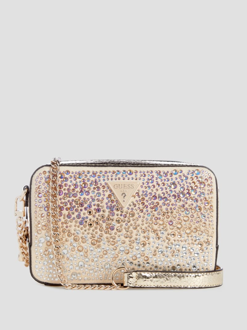 Guess Lua Rhinestone Mini Crossbody - Gold