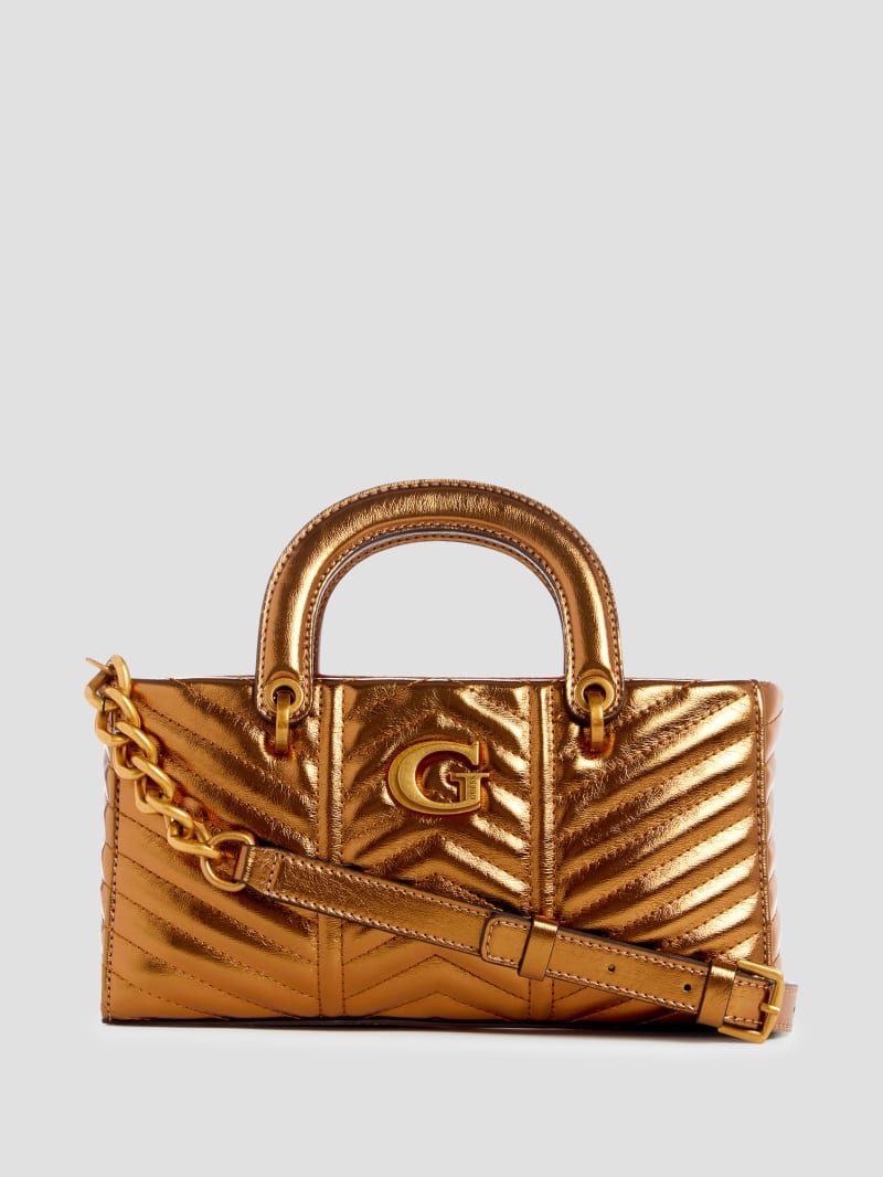 Guess Lovide Metallic Mini Satchel - Bronze