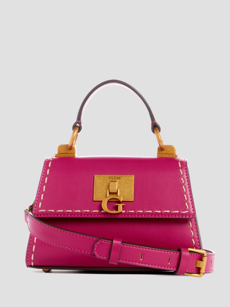 Guess Stephi Mini Fold-Over Crossbody - Magenta