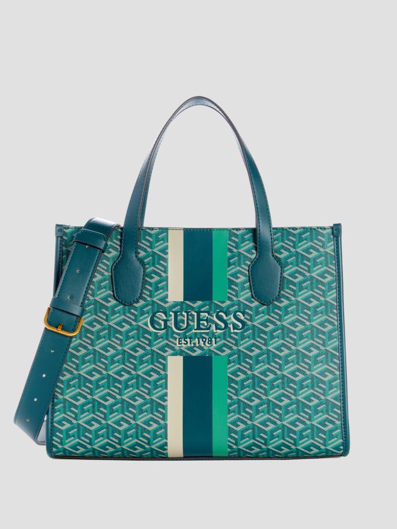 Guess Silvana G Cube Tote - Hunter Logo