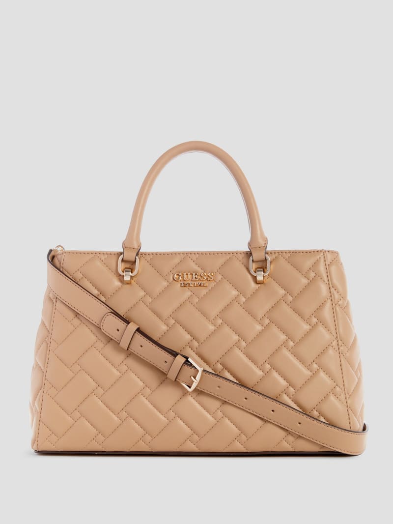 Guess Alanna Girlfriend Satchel - Beige Overflow