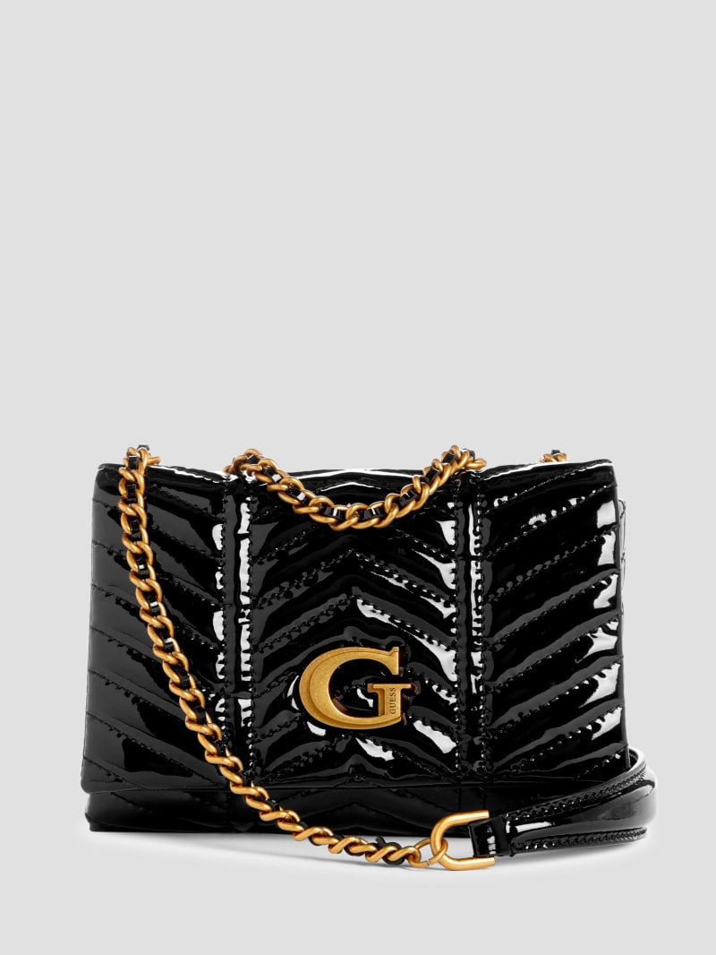 Guess Lovide Patent Mini Convertible Crossbody - Black