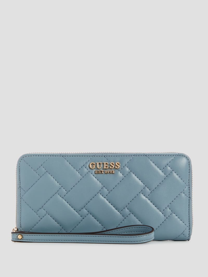 Guess Alanna Large Zip-Around Wallet - Light Denim