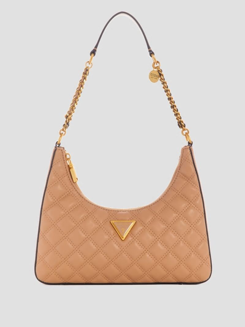 Guess Giully Top-Zip Shoulder Bag - Beige Overflow