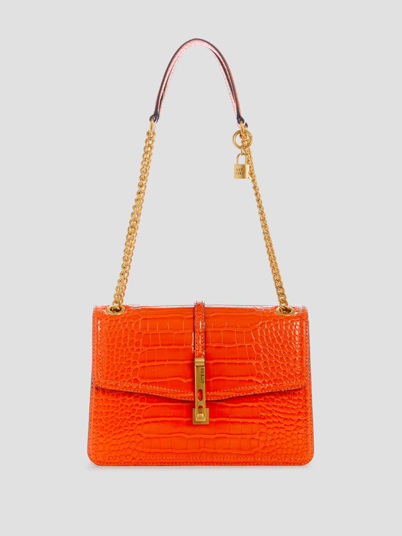 Guess James Croc Convertible Bag - Orange