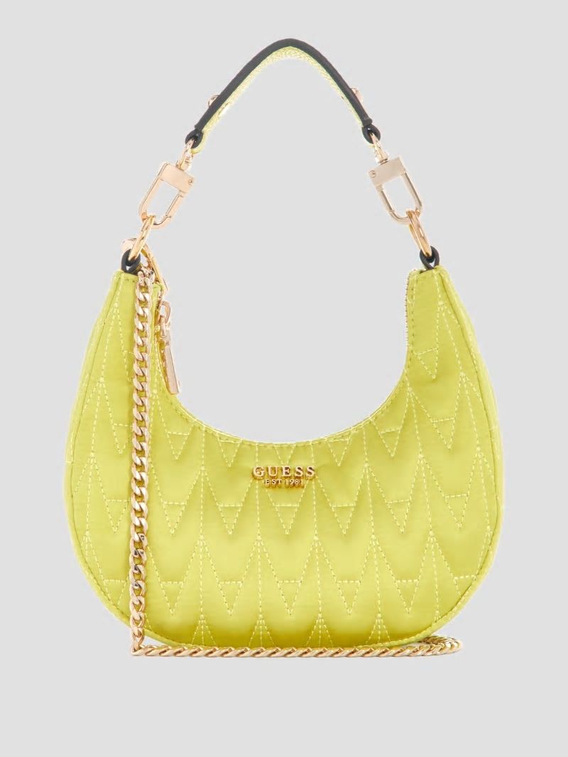 Guess Golden Rock Mini Crescent Hobo Bag - Kiw