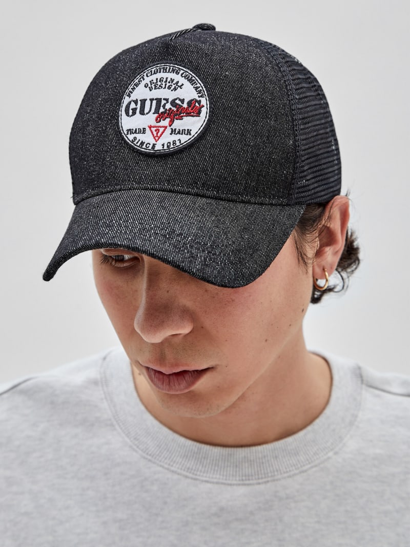 Guess GUESS Originals Denim Trucker Hat - Black