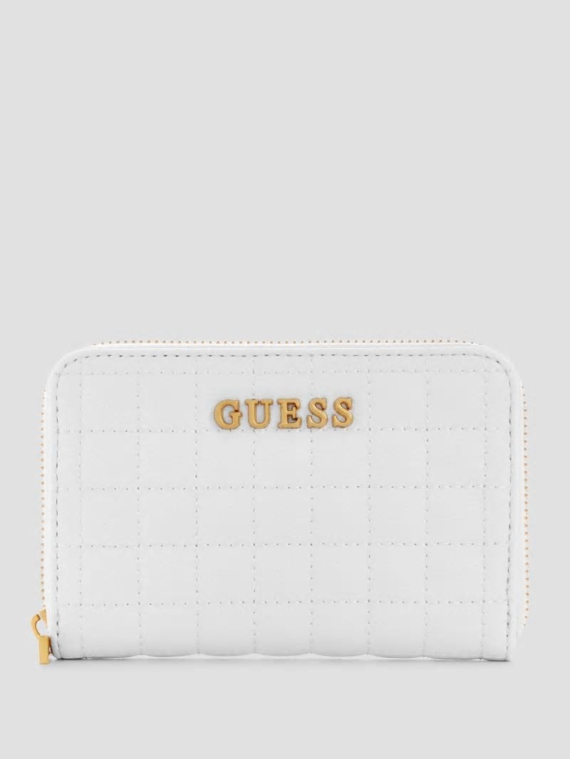 Guess Tia Medium Zip-Around Wallet - White Multi