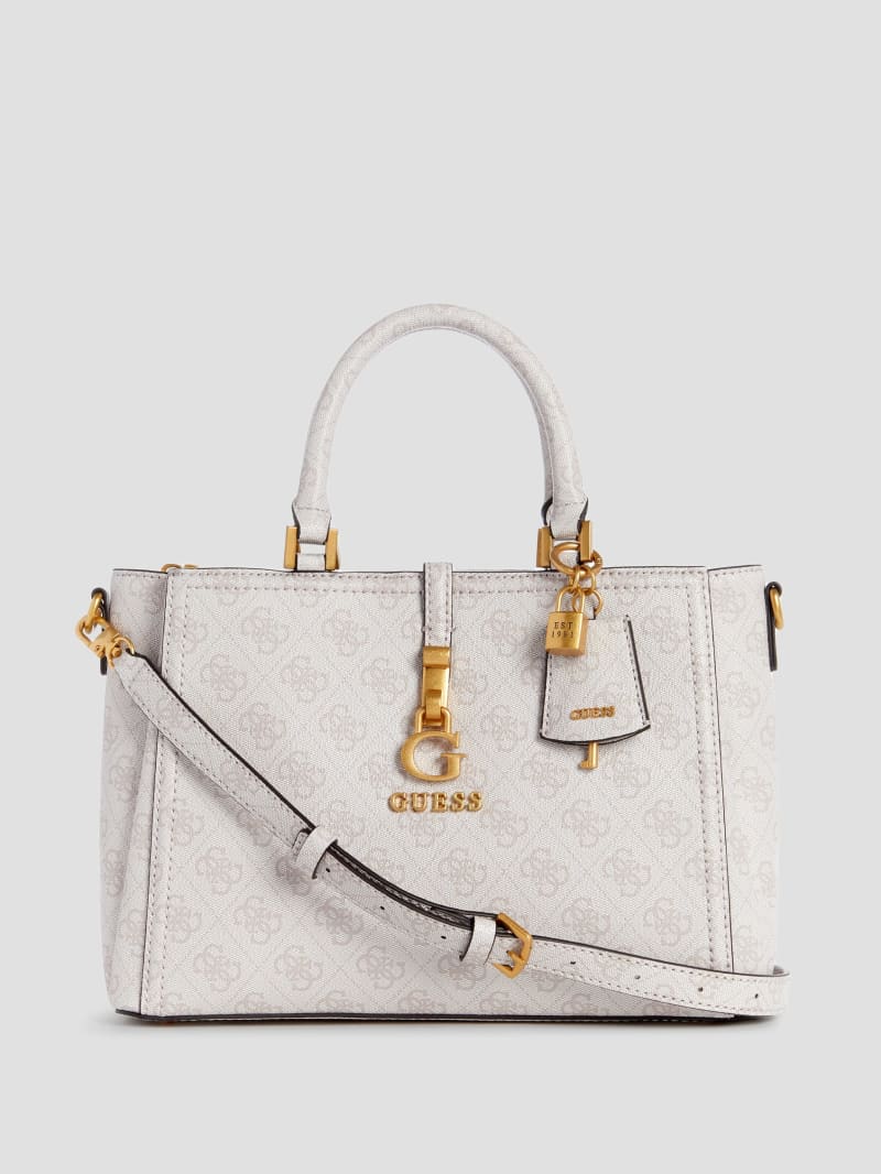 Guess James Quattro G Girlfriend Satchel - Dove Logo