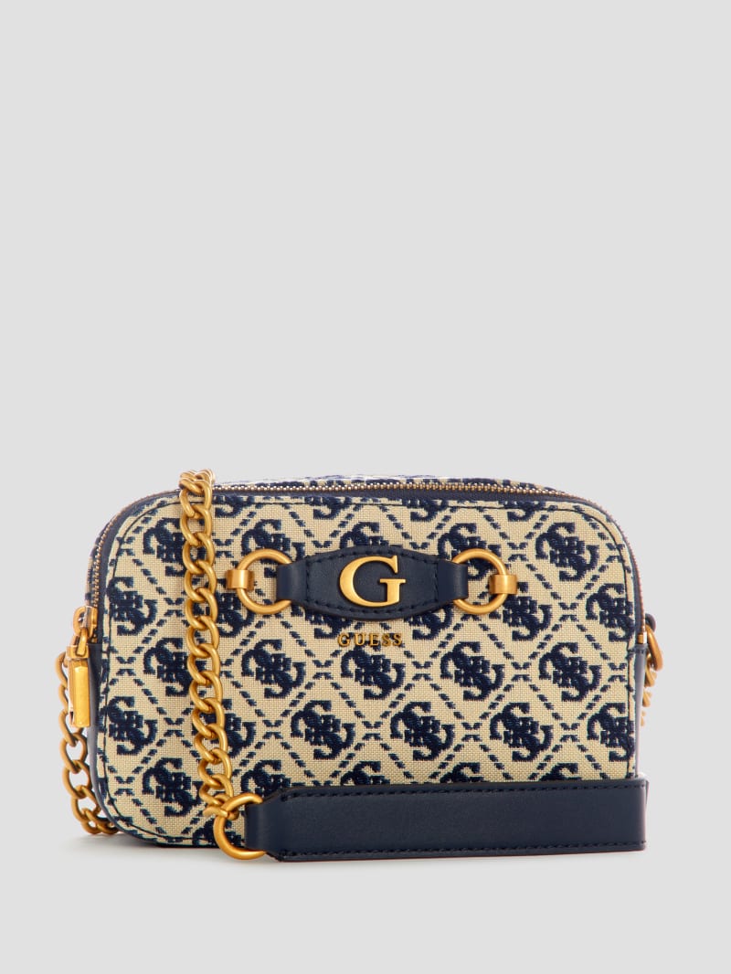 Guess Izzy Jacquard Logo Camera Bag - Navy Logo