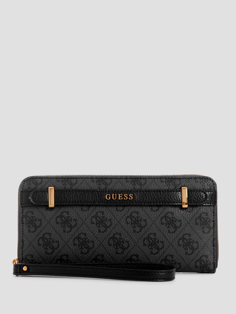 Guess Sestri Logo Large Zip-Around Wallet - Cloud Wash