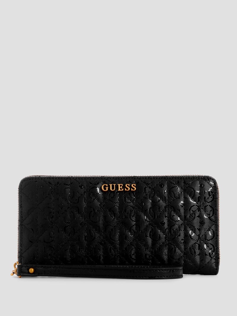 Guess Aveta Large Zip-Around Wallet - Black