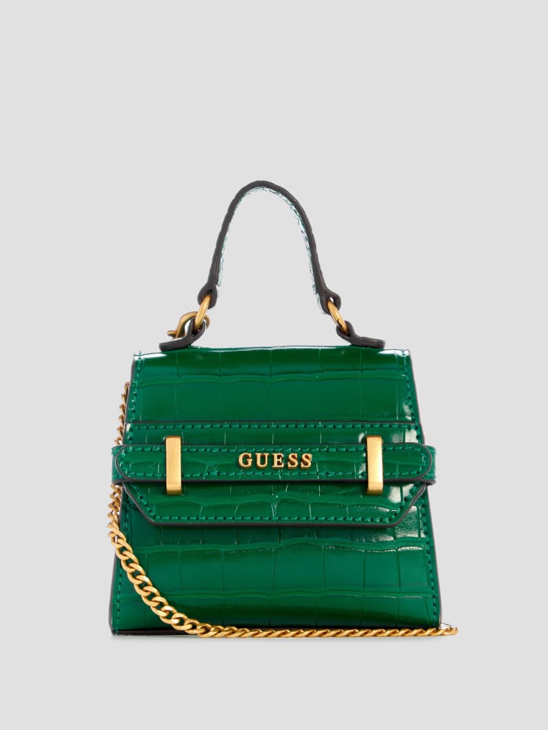 Guess Sestri Crocodile-Embossed Mini Crossbody - Green