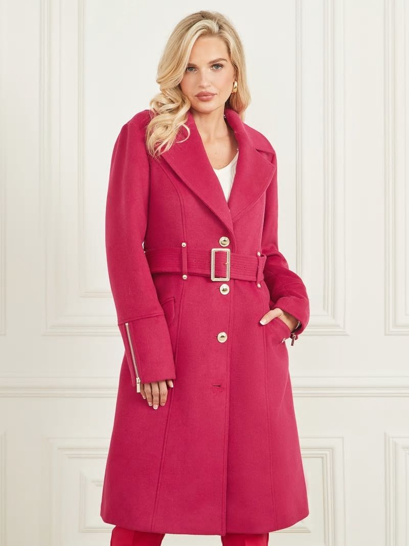 Guess Alice Wool-Blend Coat - Viva Pink