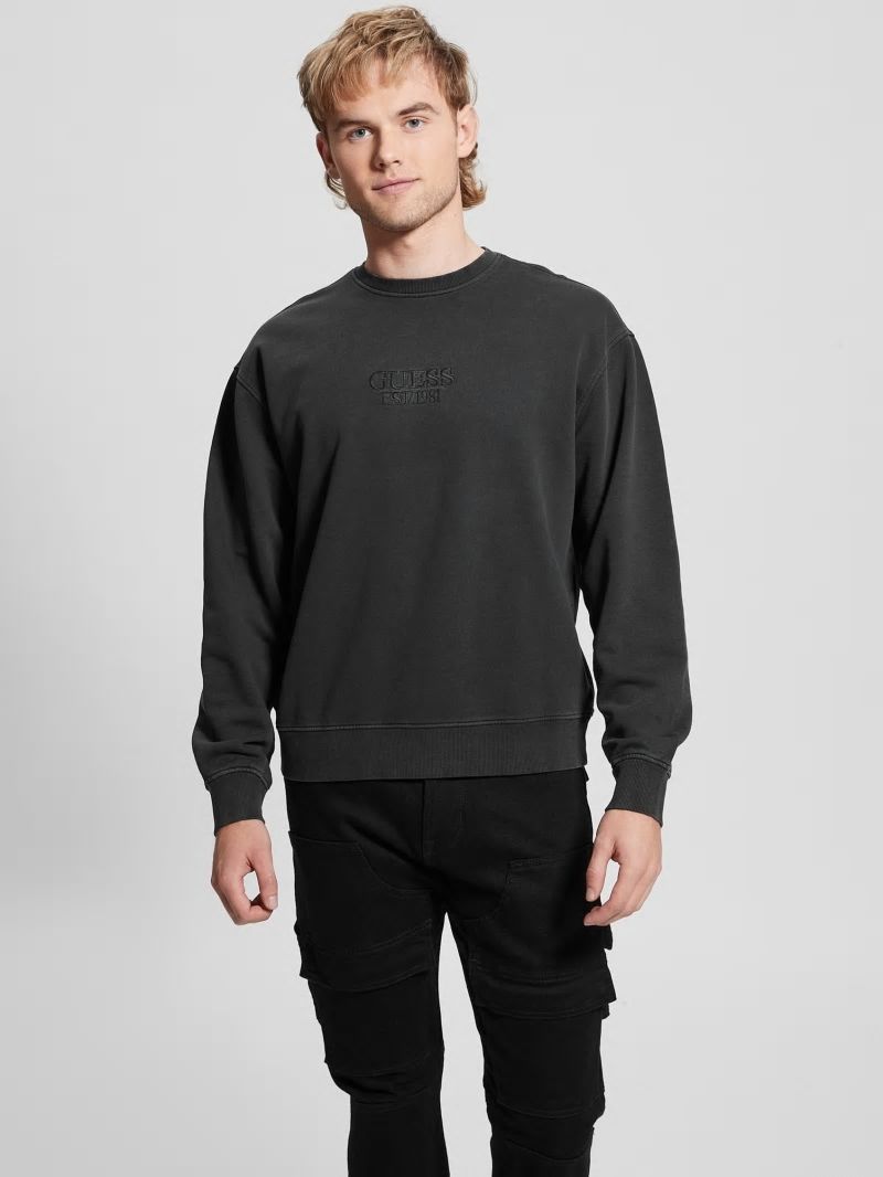 Guess Finch Vintage Logo Sweatshirt - Jet Black Multi