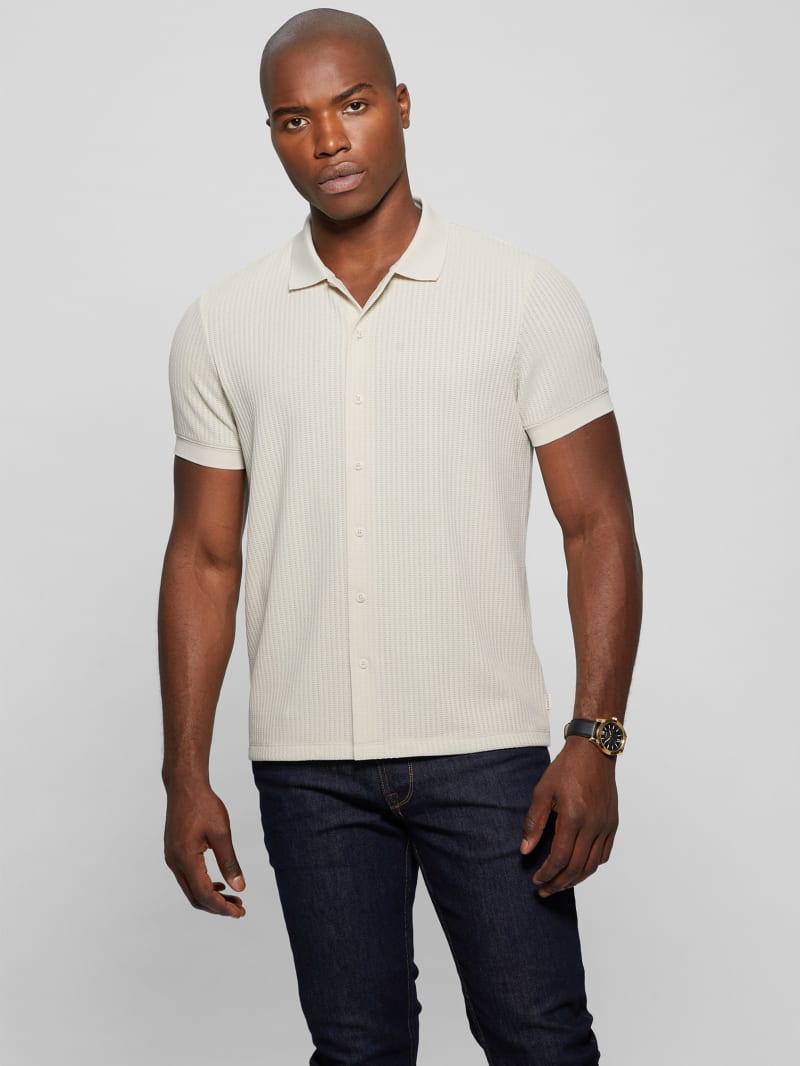 Guess Pointelle Knit Shirt - Birch Bark