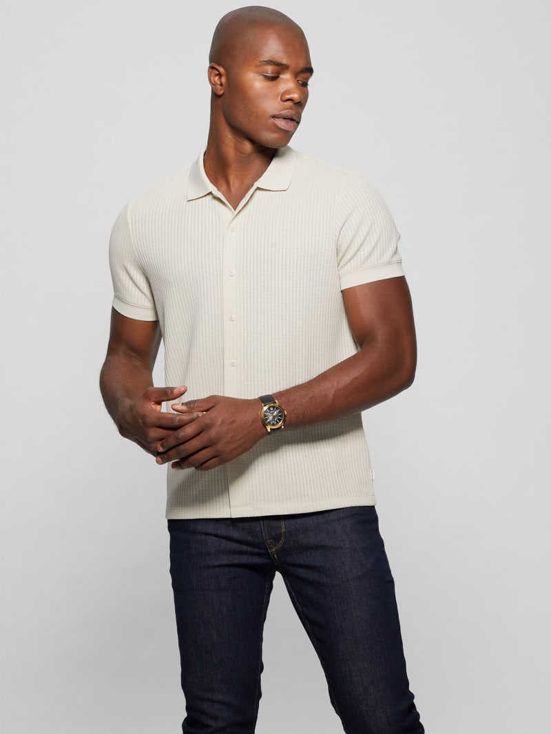 Guess Pointelle Knit Shirt - Birch Bark