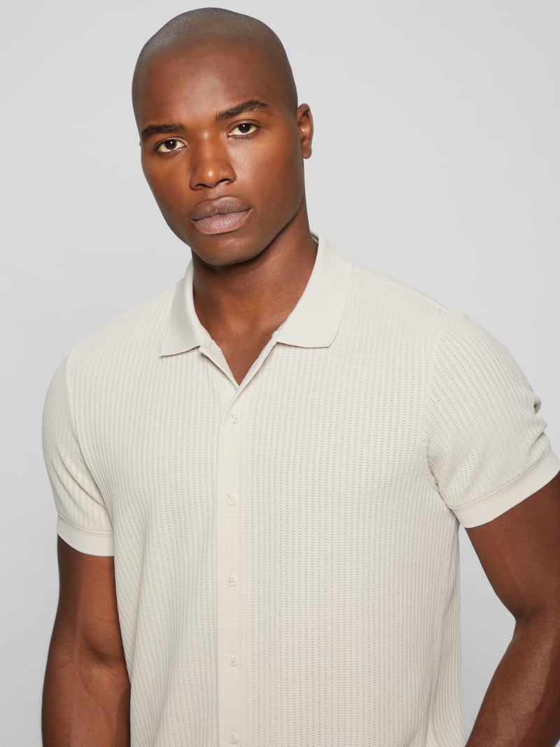 Guess Pointelle Knit Shirt - Birch Bark