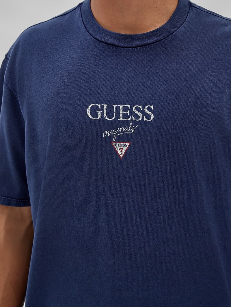 Guess GUESS Originals Printed Baker Logo Tee - Cave Blue Multi