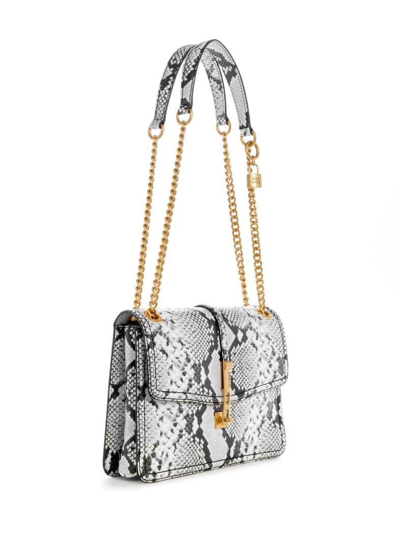 Guess James Python Convertible Bag - White