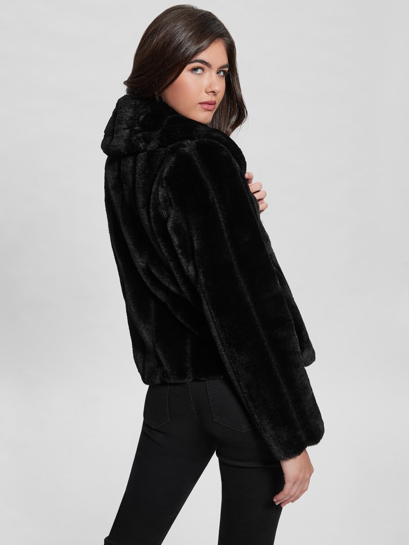 Guess Sophy Faux-Fur Jacket - Black