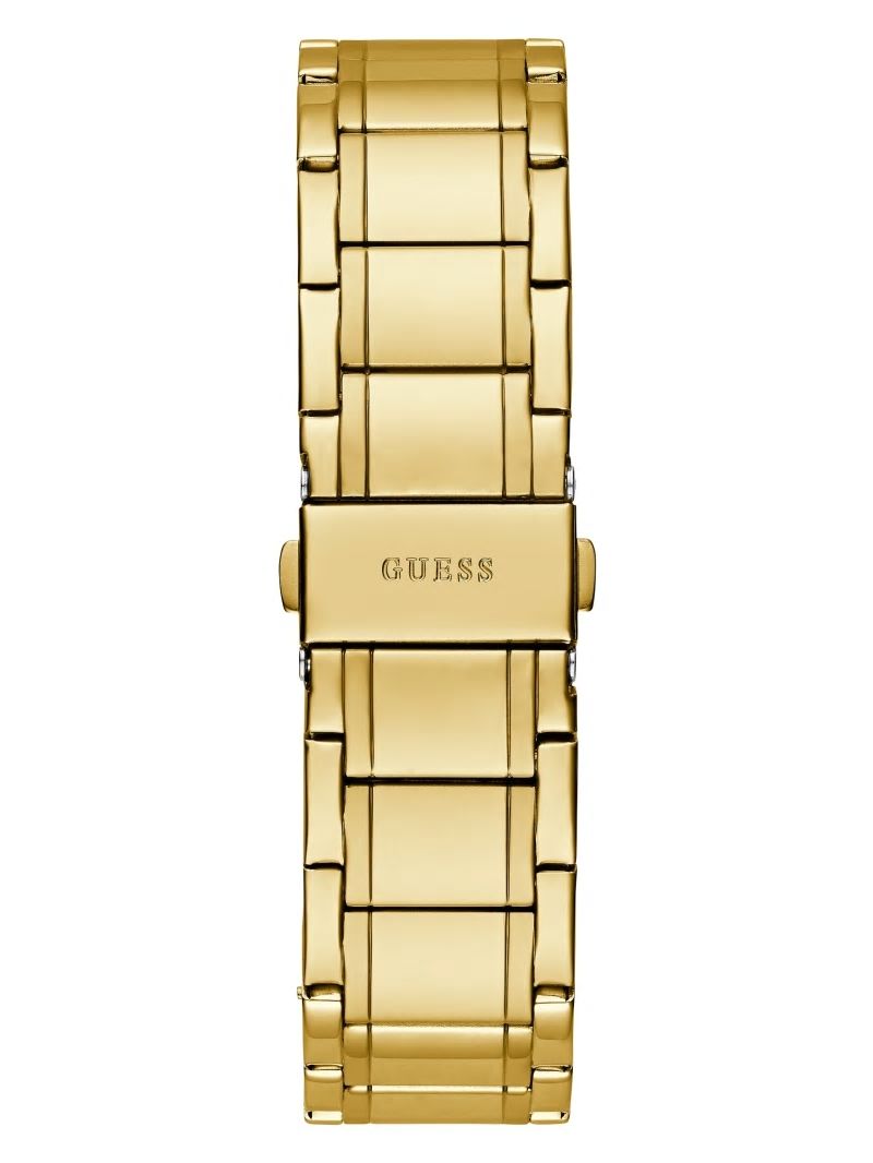 Guess Gold-Tone and Green Analog Watch - Gold