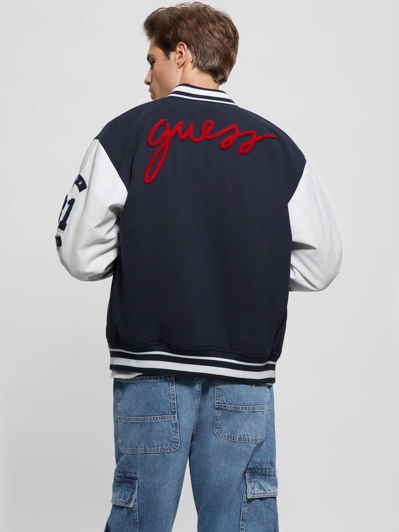 Guess Bear Varsity Jacket - Bleu éLéGant