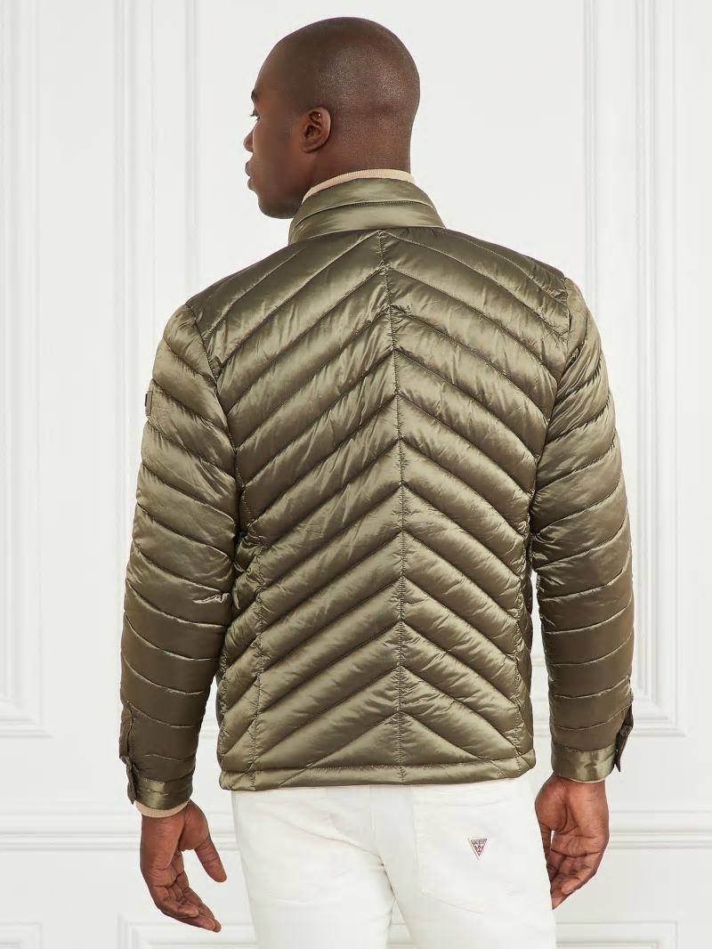 Guess Padded Chevron Jacket - Desert Green