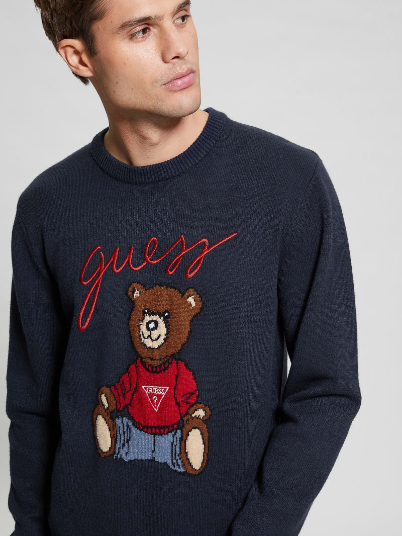 Guess Eco Liam Bear Sweater - Bleu éLéGant