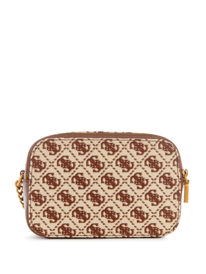 Guess Izzy Jacquard Logo Camera Bag - Brown Multi