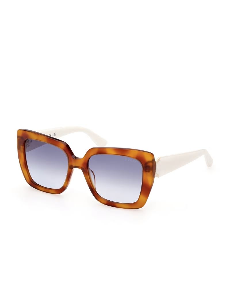 Guess Square Logo Print Plastic Sunglasses - Tort