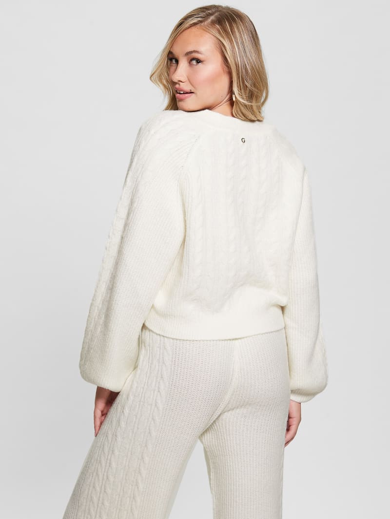 Guess Rylie Wool-Blend Cardigan - Dove White