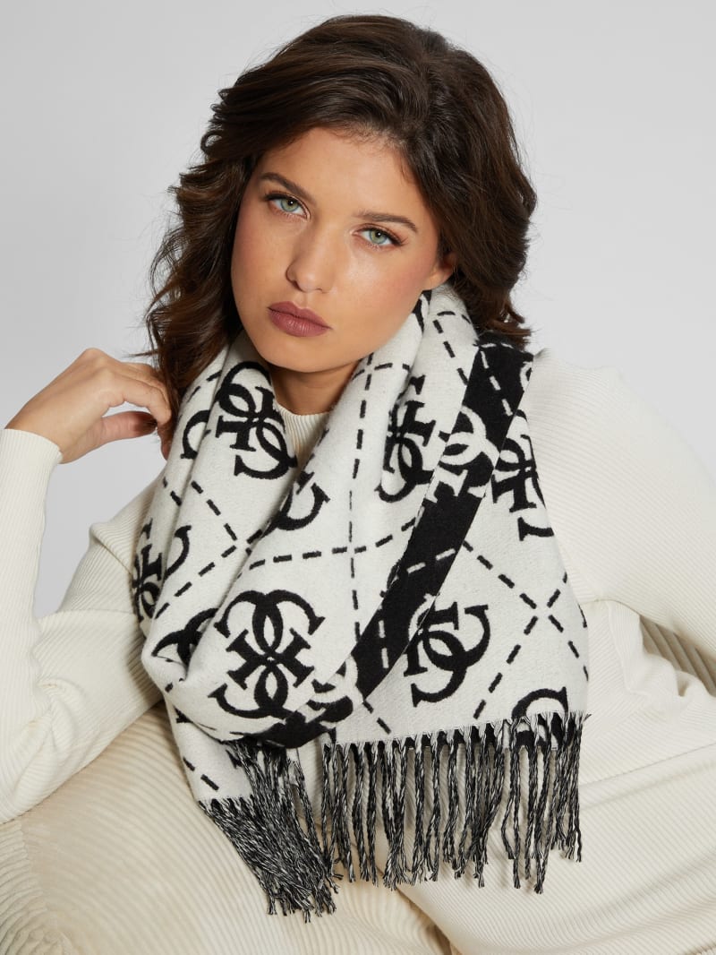 Guess Quattro G Monogram Scarf - Black