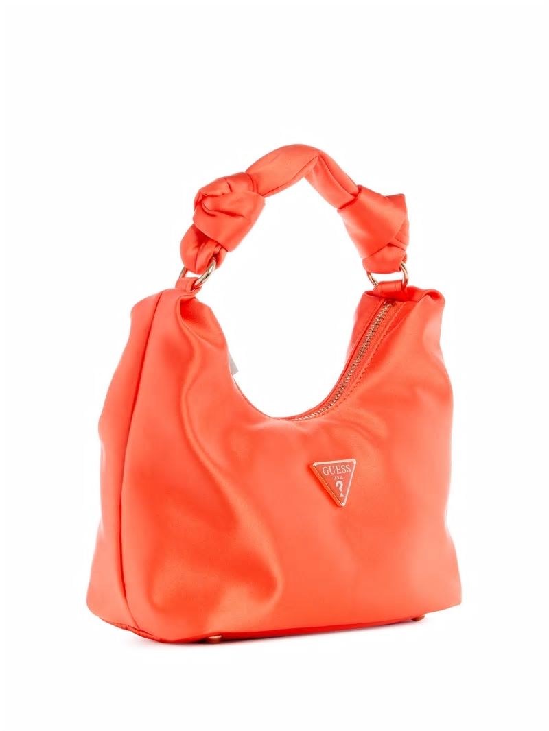 Guess Velina Satin Hobo Bag - Orange