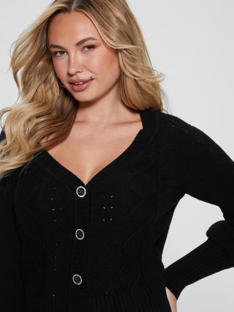 Guess Eco Brielle Cardigan Sweater - Black