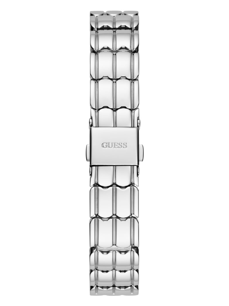 Guess Silver-Tone Crystal Analog Watch - Silver