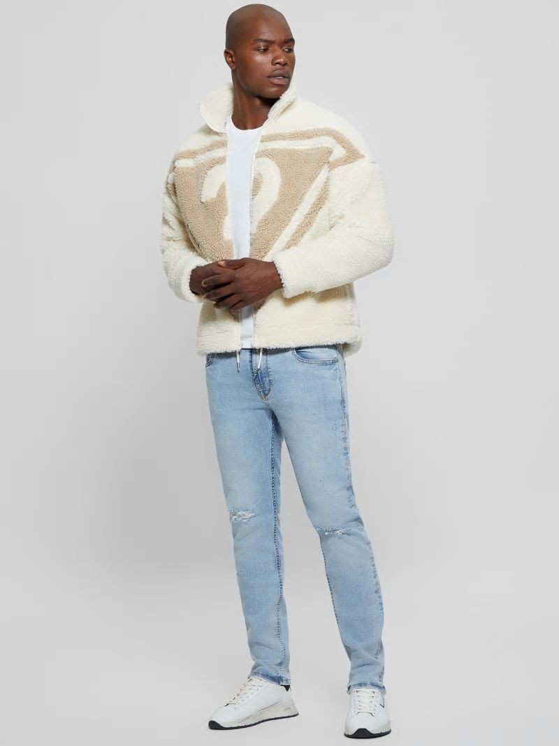 Guess GUESS Triangle Sherpa Jacket - Vanilla Cream