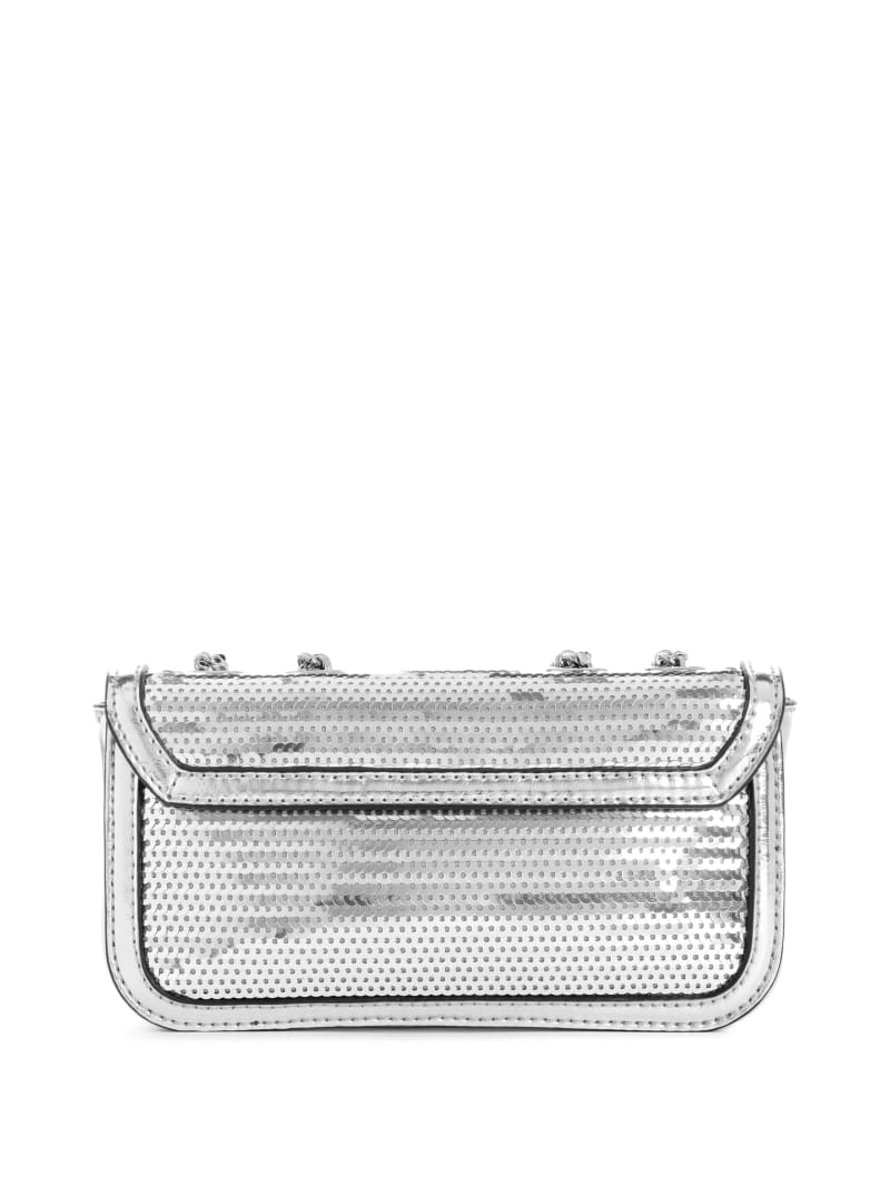 Guess Kaska Metallic Mini Crossbody - Silver