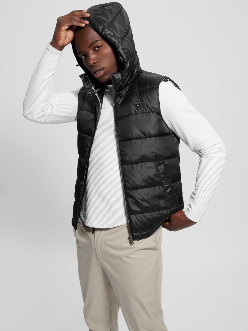 Guess Eco Super Light Puffer Vest - Black