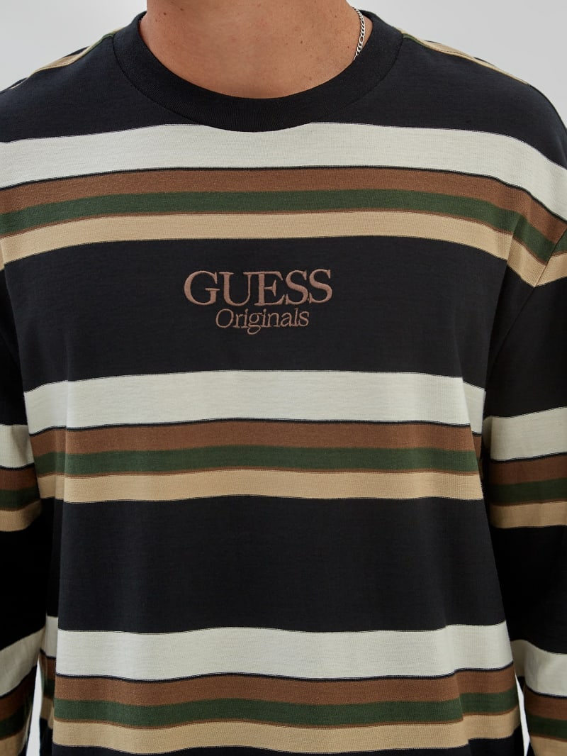 Guess GUESS Originals Eco Classic Logo Stripe Tee - Jet Black Multi