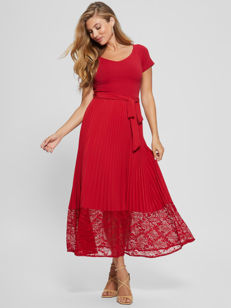 Guess Eco Tiana Off-the-Shoulder Dress - Chili Red