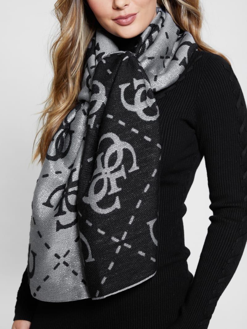 Guess Vikky Quattro G Monogram Scarf - Black