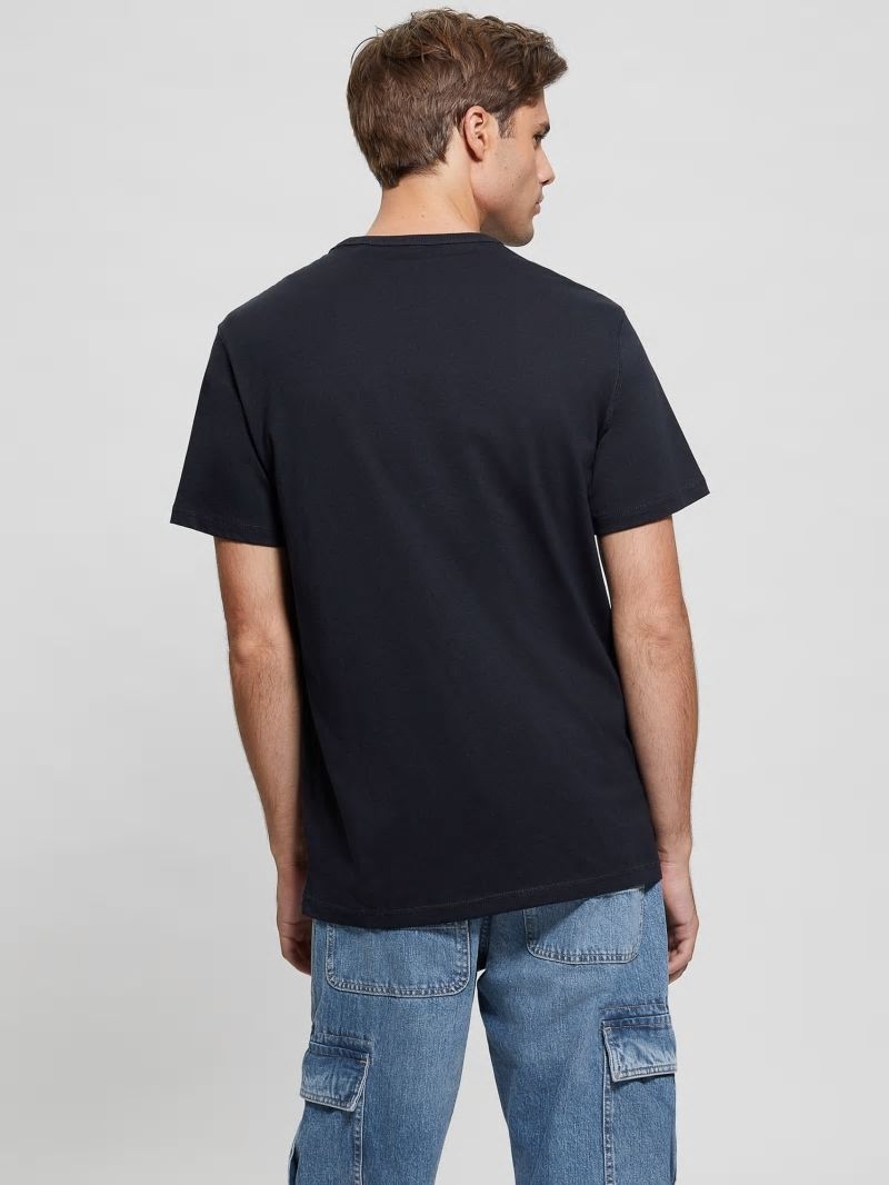 Guess Eco Signature Patch Tee - Bleu éLéGant