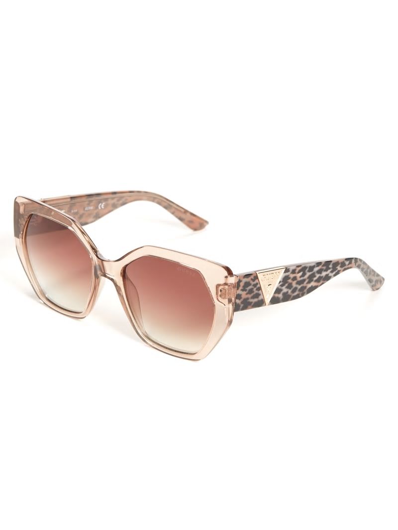 Guess Triangle Geometric Sunglasses - Nude